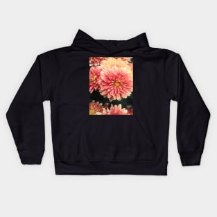 All Shades of orange fall chrysanthemums Kids Hoodie